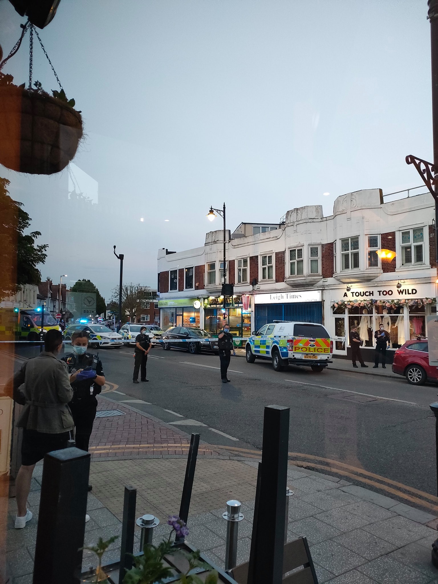 Cordon - Police at the scene of the stabbing on Thursday